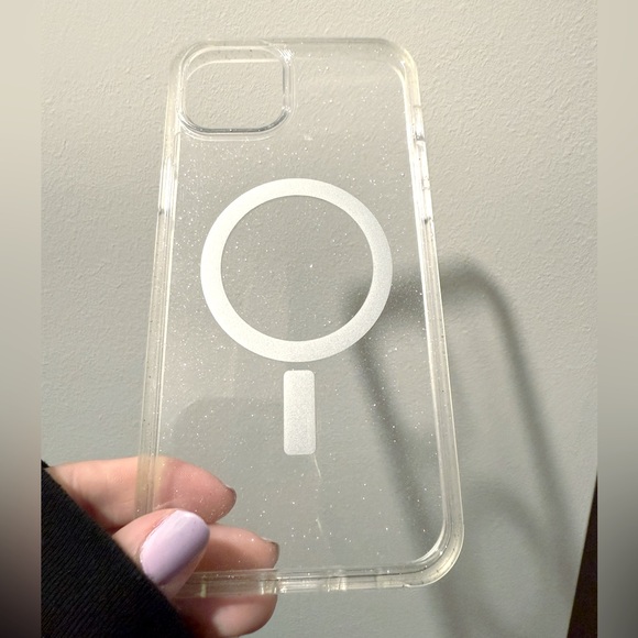 OtterBox Symmetry Stardust Case (iPhone 15 Plus/14 Plus) | Clear Glitter MagSafe - Picture 1 of 8